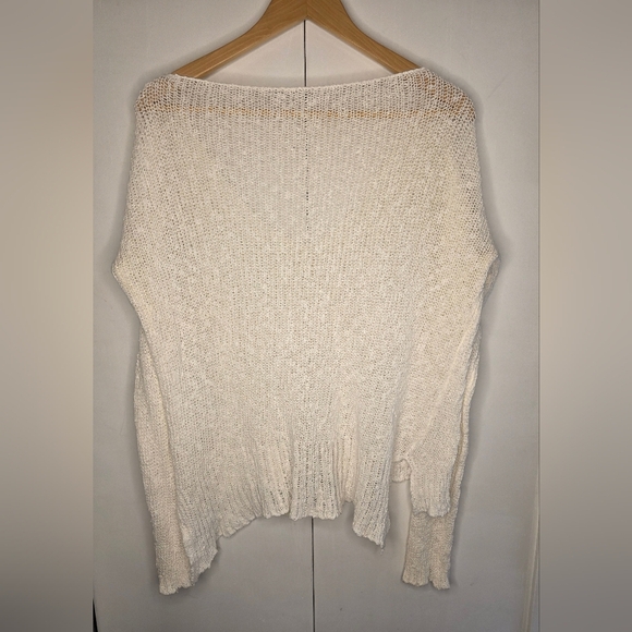 White Lightweight Summer Sweater Italian, lg, cotton/viscose blend - Picture 2 of 9